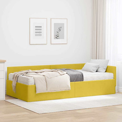 Struttura Letto Angolare con Materasso 2 pcs Verde Velluto