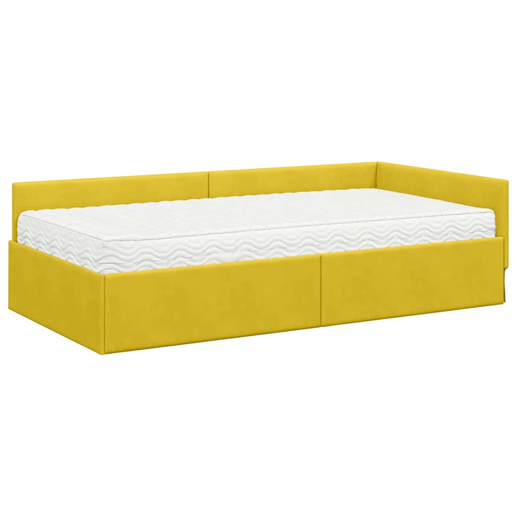 Struttura Letto Angolare con Materasso 2 pcs Verde Velluto