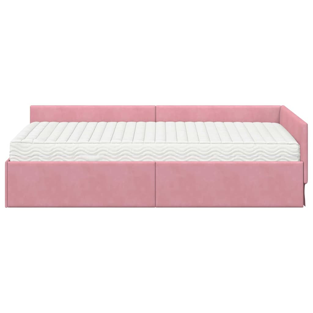 Struttura Letto Angolare con Materasso 2 pcs Grigio Velluto | homemem39