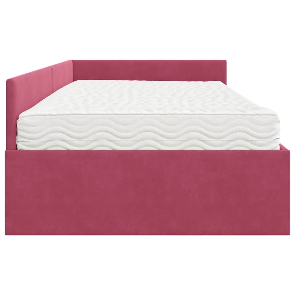 Struttura Letto Angolare con Materasso 2 pcs Verde Velluto | homemem39
