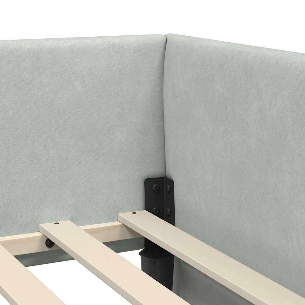 Struttura Letto Angolare con Materasso 2 pcs Grigio chiaro | homemem39