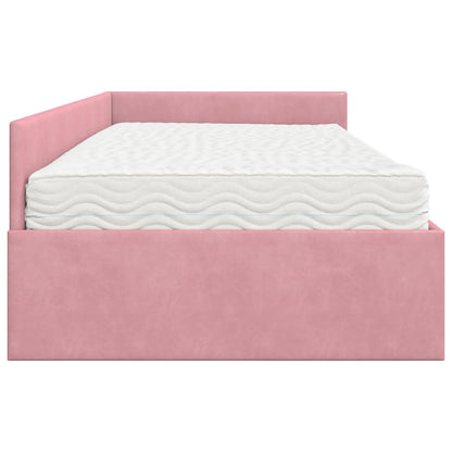 Struttura Letto Angolare con Materasso 2 pcs Grigio Velluto