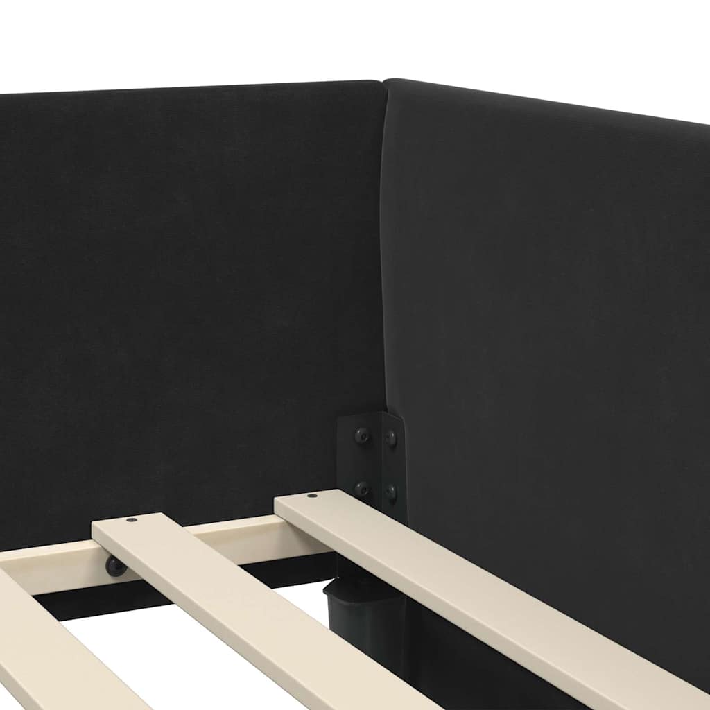 Struttura Letto Angolare con Materasso Altro 2 pcs Nero Velluto | homemem39