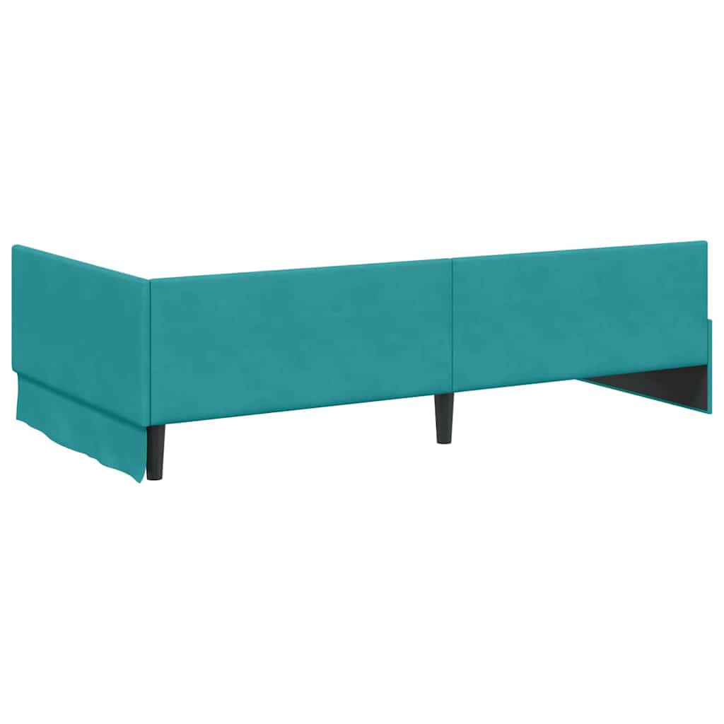 Struttura Letto Angolare con Materasso 2 pcs Turchese Velluto | homemem39