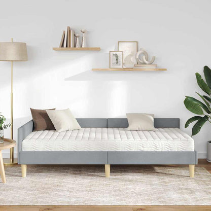 Struttura Letto Angolare con Materasso 2 pcs Grigio chiaro