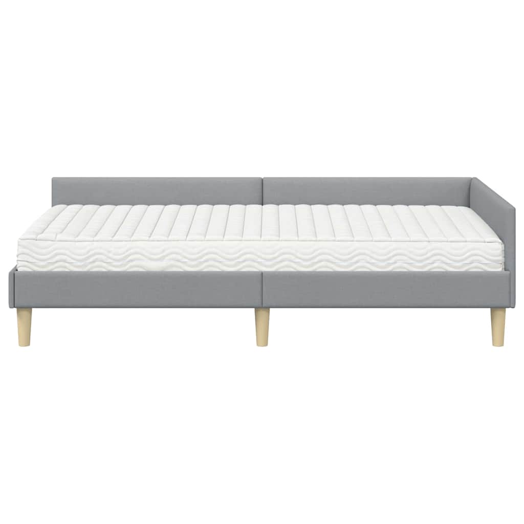 Struttura Letto Angolare con Materasso 2 pcs Grigio chiaro