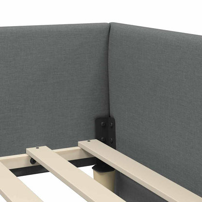 Struttura Letto Angolare con Materasso 2 pcs Grigio Tessuto | homemem39