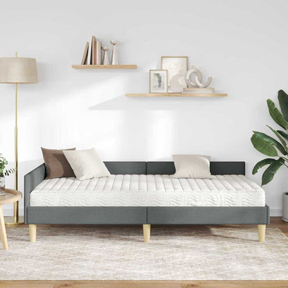 Struttura Letto Angolare con Materasso 2 pcs Grigio Tessuto | homemem39