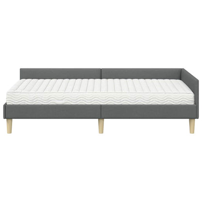 Struttura Letto Angolare con Materasso 2 pcs Grigio Tessuto | homemem39