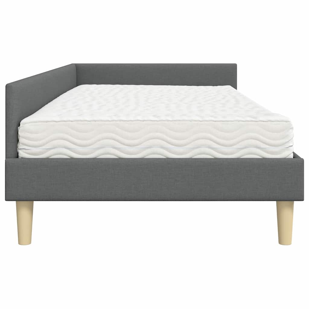 Struttura Letto Angolare con Materasso 2 pcs Grigio Tessuto | homemem39