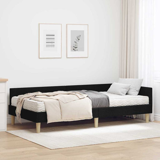 Struttura Letto Angolare con Materasso 2 pcs Verde Tessuto | homemem39
