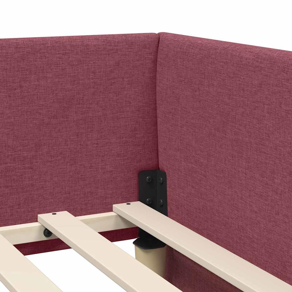 Struttura Letto Angolare con Materasso 2 pcs Grigio Tessuto | homemem39