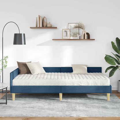 Struttura Letto Angolare con Materasso 2 pcs Blu Tessuto