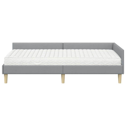 Struttura Letto Angolare con Materasso 2 pcs Grigio chiaro