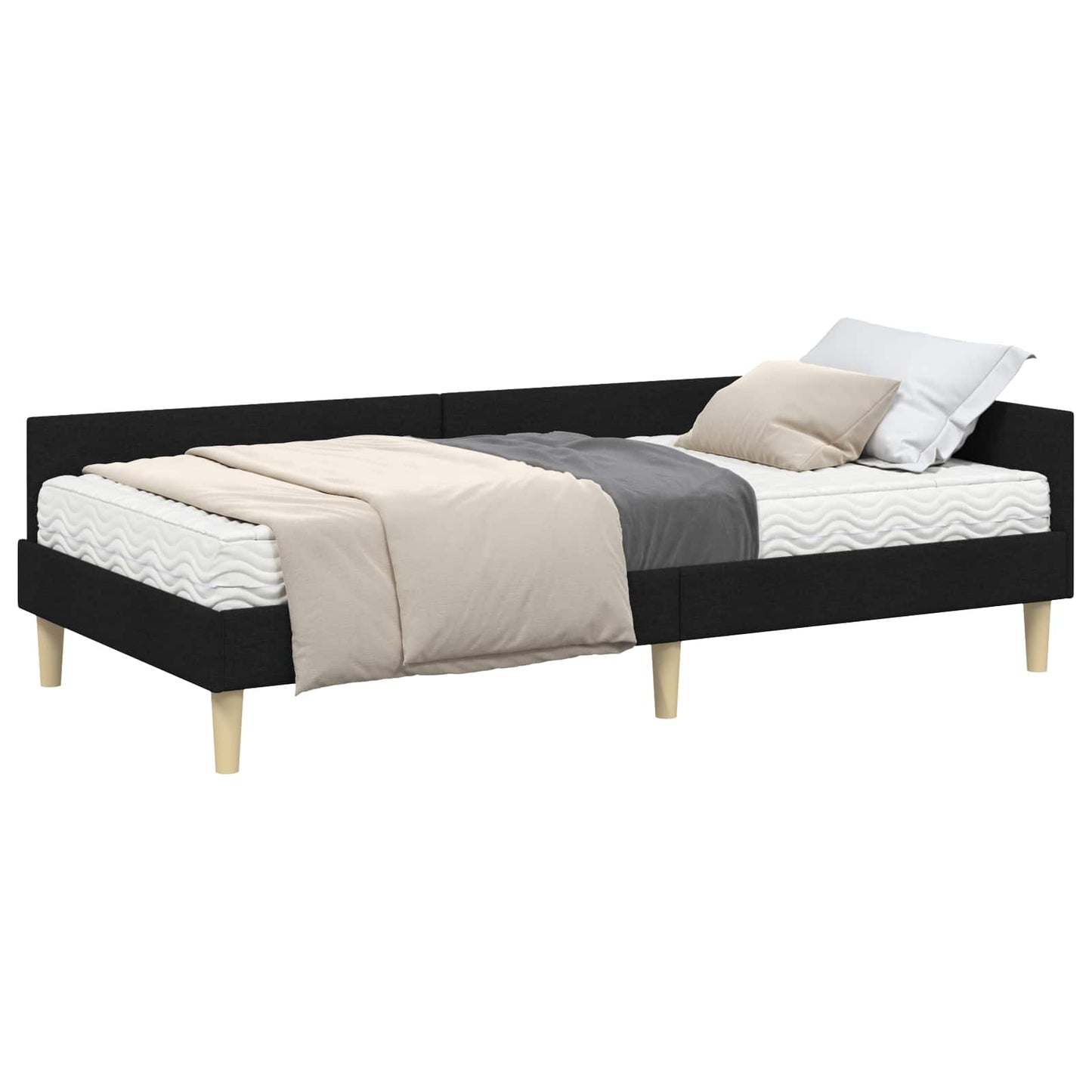 Struttura Letto Angolare con Materasso 2 pcs Verde Tessuto