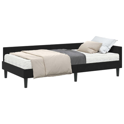 Struttura Letto Angolare con Materasso Altro 2 pcs Nero Velluto