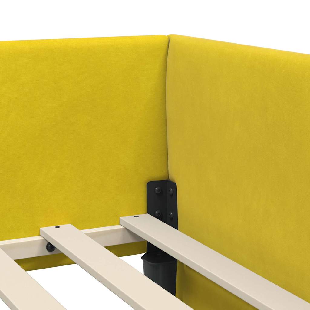 Struttura Letto Angolare con Materasso 2 pcs Giallo Velluto | homemem39