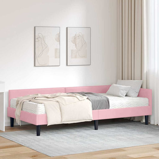 Struttura Letto Angolare con Materasso 2 pcs Grigio Velluto | homemem39