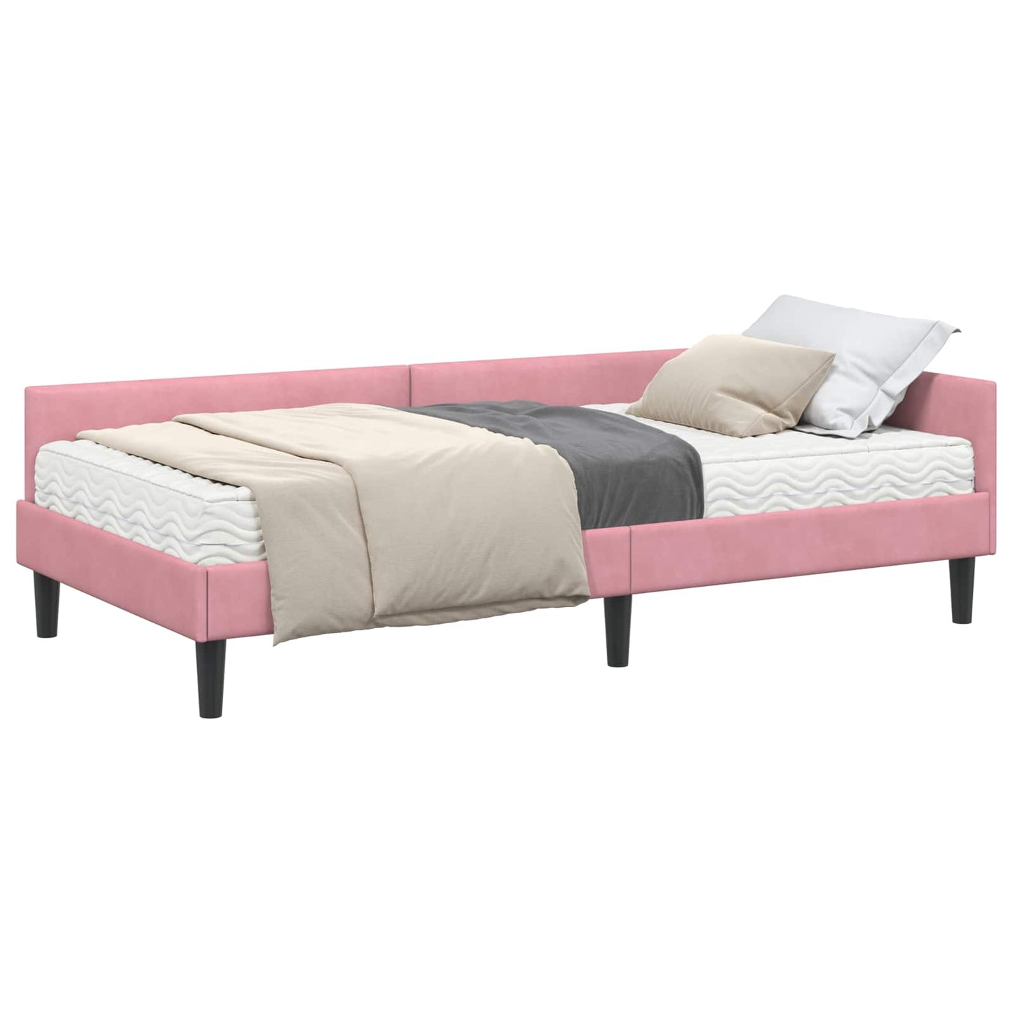 Struttura Letto Angolare con Materasso 2 pcs Grigio Velluto | homemem39