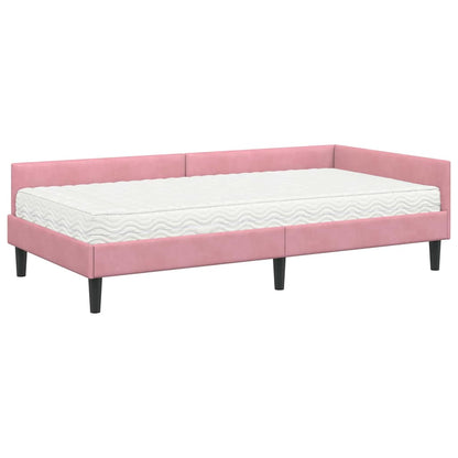 Struttura Letto Angolare con Materasso 2 pcs Grigio Velluto | homemem39