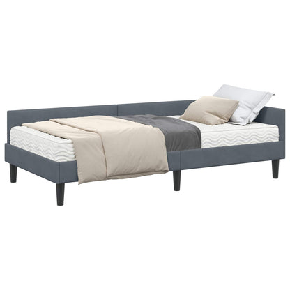 Struttura Letto Angolare con Materasso 2 pcs Grigio Velluto