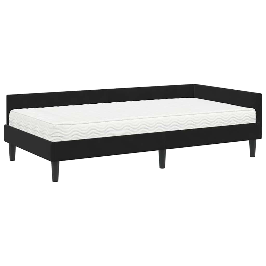 Struttura Letto Angolare con Materasso Altro 2 pcs Nero Velluto