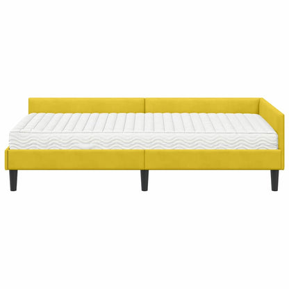 Struttura Letto Angolare con Materasso 2 pcs Giallo Velluto