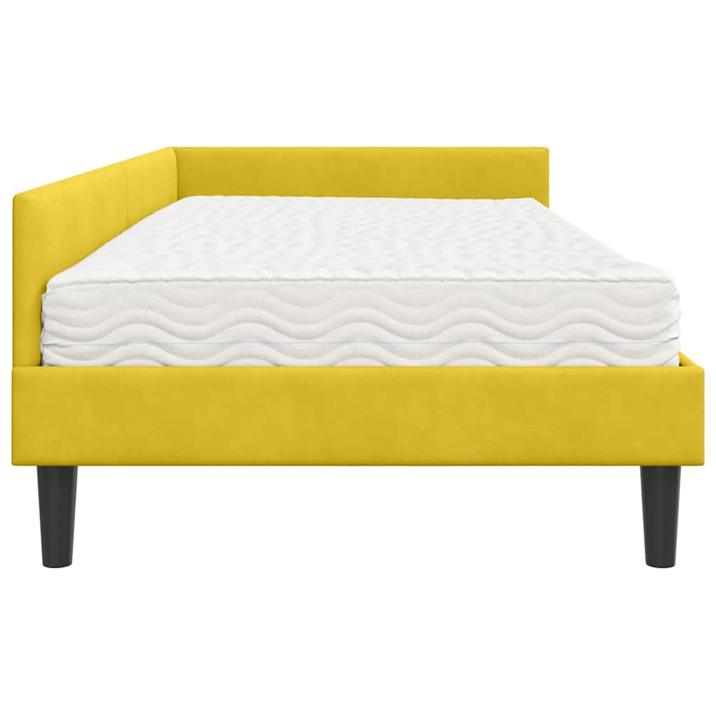 Struttura Letto Angolare con Materasso 2 pcs Giallo Velluto