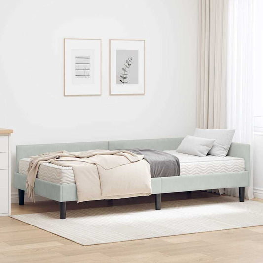 Struttura Letto Angolare con Materasso 2 pcs Grigio chiaro | homemem39
