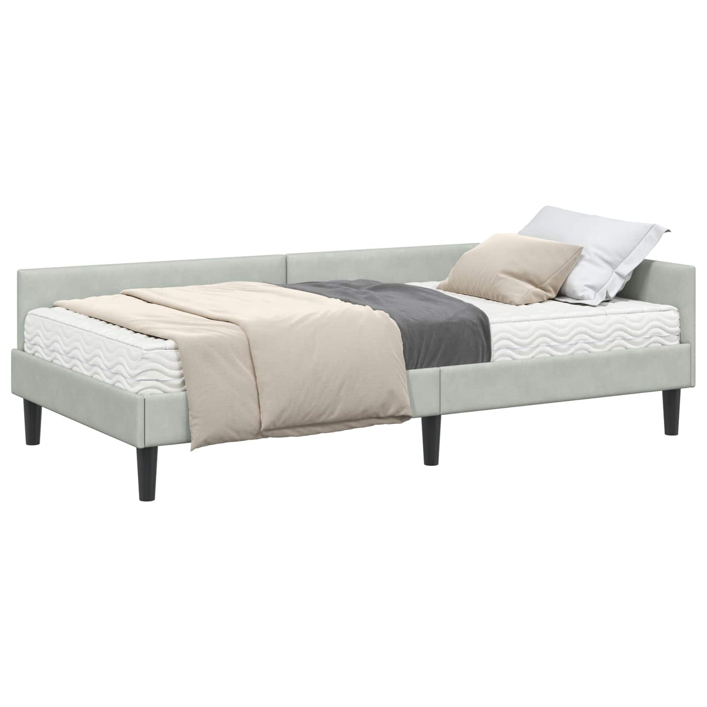 Struttura Letto Angolare con Materasso 2 pcs Grigio chiaro