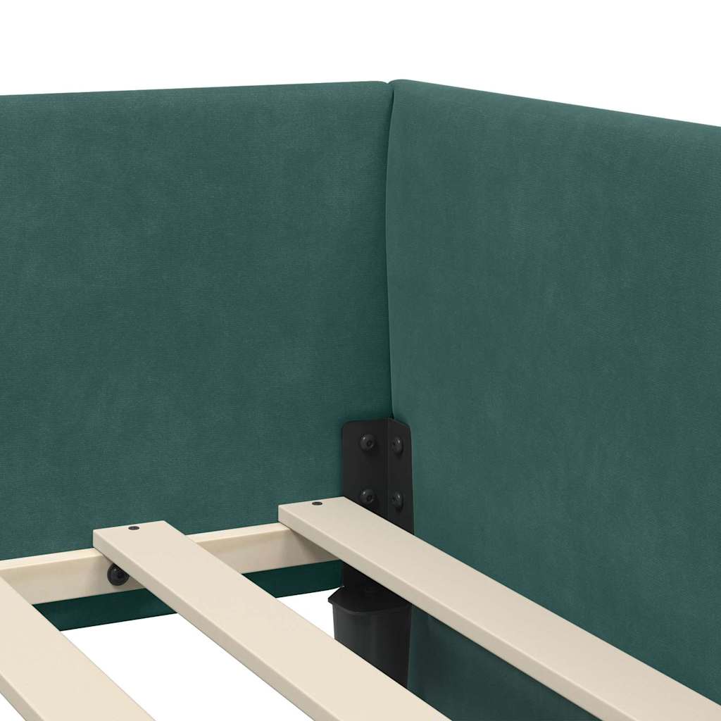 Struttura Letto Angolare con Materasso 2 pcs Verde Velluto | homemem39