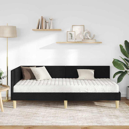 Struttura Letto Angolare con Materasso 2 pcs Verde Tessuto