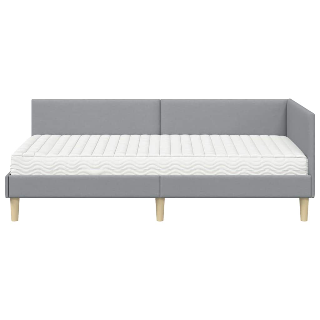 Struttura Letto Angolare con Materasso 2 pcs Grigio chiaro