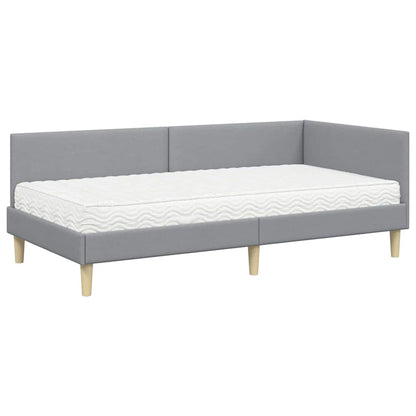 Struttura Letto Angolare con Materasso 2 pcs Grigio chiaro