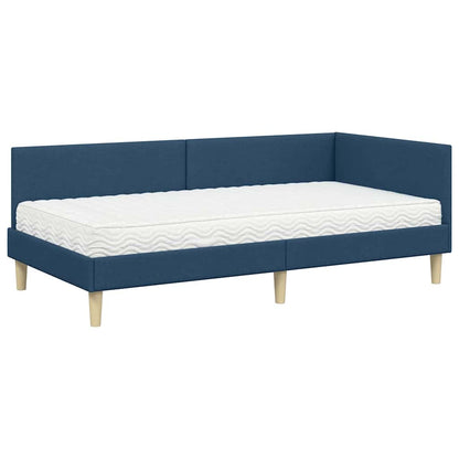 Struttura Letto Angolare con Materasso Altro 2 pcs Blu Tessuto
