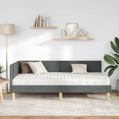 Struttura Letto Angolare con Materasso 2 pcs Grigio Tessuto | homemem39