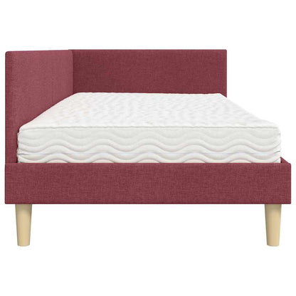 Struttura Letto Angolare con Materasso 2 pcs Grigio Tessuto | homemem39