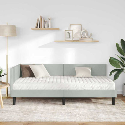 Struttura Letto Angolare con Materasso 2 pcs Grigio chiaro | homemem39