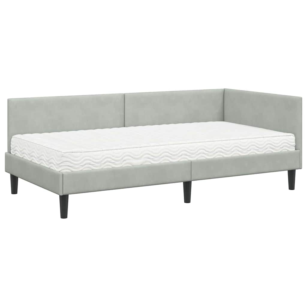 Struttura Letto Angolare con Materasso 2 pcs Grigio chiaro | homemem39