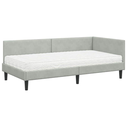 Struttura Letto Angolare con Materasso 2 pcs Grigio chiaro | homemem39