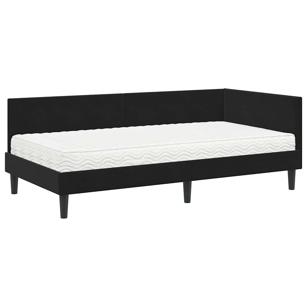 Struttura Letto Angolare con Materasso Altro 2 pcs Nero Velluto