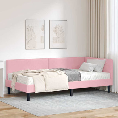 Struttura Letto Angolare con Materasso 2 pcs Grigio Velluto