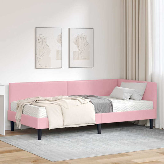 Struttura Letto Angolare con Materasso 2 pcs Grigio Velluto | homemem39