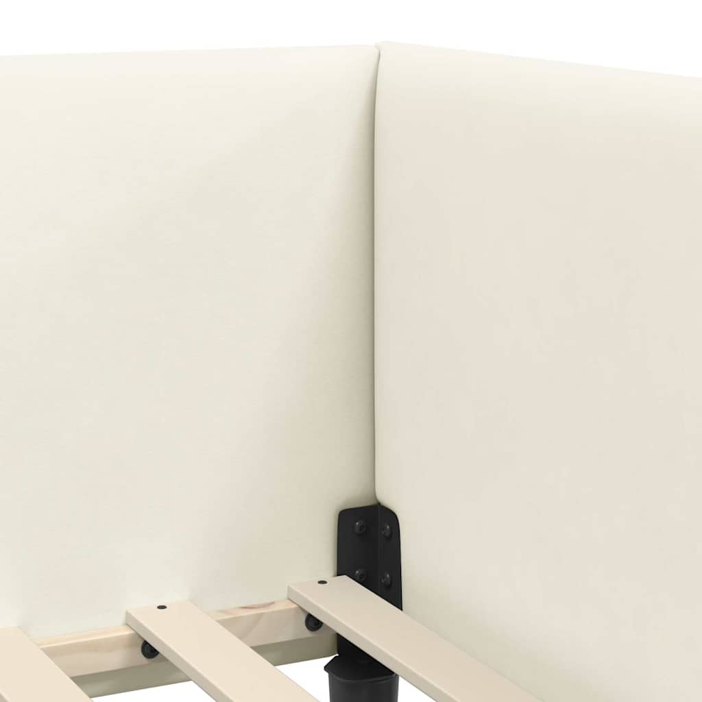 Struttura Letto Angolare con Materasso 2 pcs Crema Velluto | homemem39
