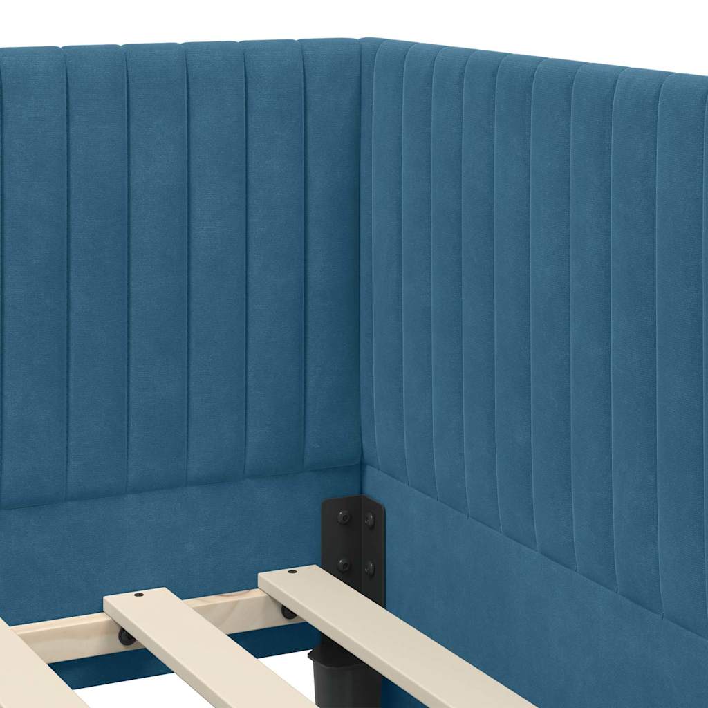 Struttura Letto Angolare con Materasso 2 pcs Blu Velluto | homemem39