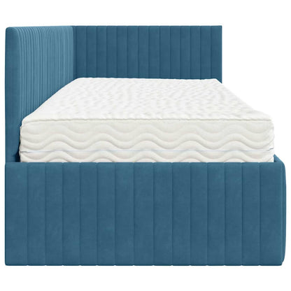 Struttura Letto Angolare con Materasso 2 pcs Blu Velluto | homemem39