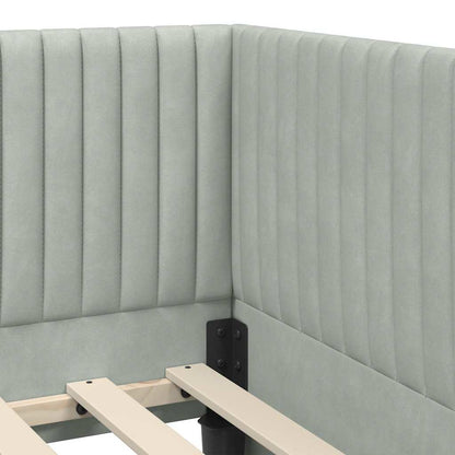 Struttura Letto Angolare con Materasso 2 pcs Grigio chiaro | homemem39