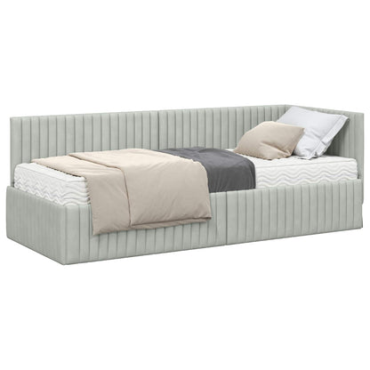 Struttura Letto Angolare con Materasso 2 pcs Grigio chiaro