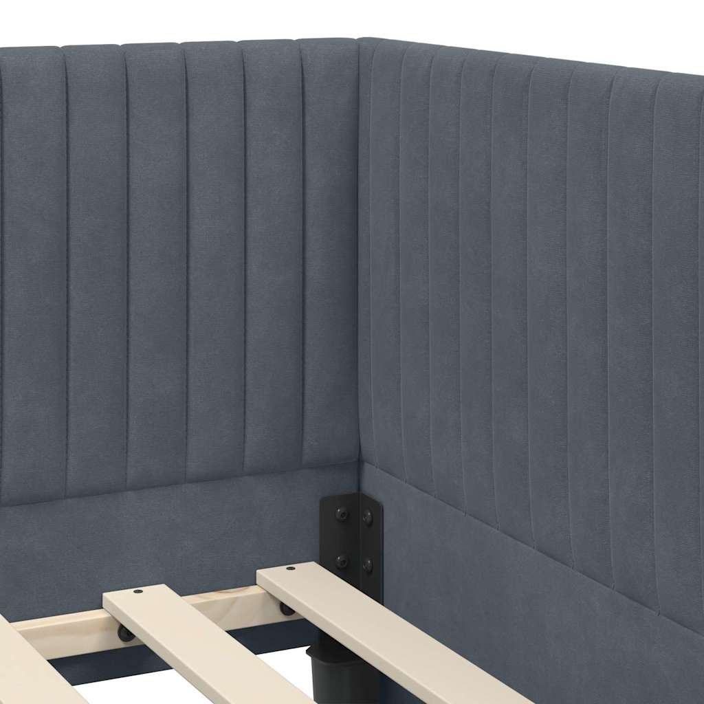 Struttura Letto Angolare con Materasso 2 pcs Grigio Velluto | homemem39