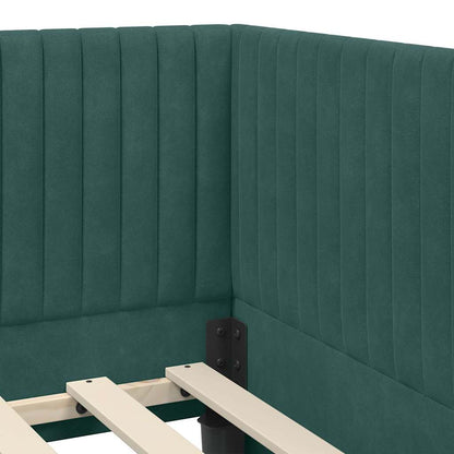Struttura Letto Angolare con Materasso 2 pz Verde Scuro | homemem39